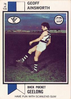 1974 Scanlens VFL #76 Geoff Ainsworth Front